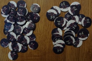Les jetons saleté ont une valeur de 1 ou 3