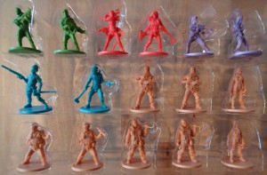 Les figurines des survivants avec leur version zombivantes, ainsi que les 8 figurines de compagnons