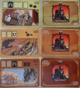 Les cartes manches avec les 3 cartes arrivée en gare tout en bas